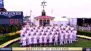 USNA Glee Club sings quotMaryland My Marylandquot at the Preakness Stakes [upl. by Eenahpets]