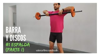 🔥 Entrena TODA la ESPALDA en casa con BARRA  DORSAL con BARRA [upl. by Ahilam]