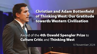 Spengler Award 24  Acceptance Speech Christian and Adam Our Gratitude towards Western Civilisation [upl. by Marih]