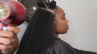 Silk Press on Natural Hair  Curly to Silky [upl. by Trakas]