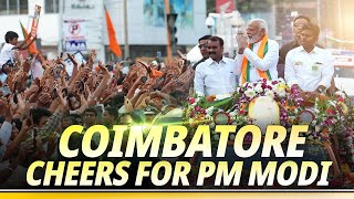 Incredible support for PM Modi during Coimbatore roadshow [upl. by Aseneg]