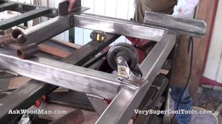 24 of 27 Welding The Mobile Base Wheel Brackets  DIY Biesemeyer Style Guide Rail Series [upl. by Nosral]