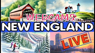 New England  Live Webcams  Weather  Relaxing Music Maine Vermont NH MA CT and RI [upl. by Etz]