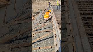 Reinforced top side formwork of approach slab with circle tube steel [upl. by Becht]