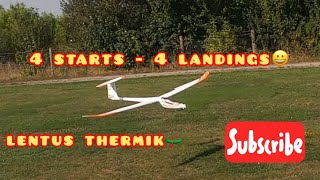 4 Starts 4 Landings🛫🛬 multiplex Lentus🛶 rcglider [upl. by Alanson182]