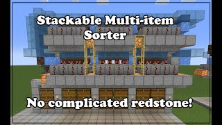 Minecraft 117  121 Stackable MultiItem Sorter  Simple Redstone [upl. by Gilleod733]