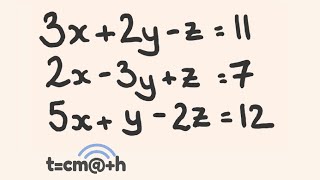 Simultaneous Equations Three Variables Using Elimination  Math lesson [upl. by Gerek47]