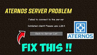 How To Fix Aternos Server Outdated Client Problem How To Solve Outdated Client Problem in Minecraft [upl. by Gean]