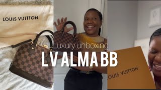 Luxury unboxing amp style with me my bag LV Alma BB bag ft Tikone [upl. by Zalucki]