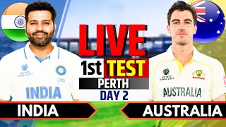 India vs Australia 1st Test Day 2  IND vs AUS Live Match Today  Live Cricket Match Today [upl. by Coleen]