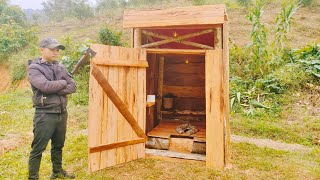 Building Outdoor Toilet Start To Finish  Off Grid Log Cabin Build [upl. by Hbaruas]