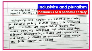 Inclusivity and pluralism are the hallmarks of a peaceful society [upl. by Assyn]