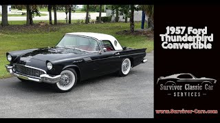 1957 Ford Thunderbird Convertible 312 CID V8 4 speed ACTUAL Mileage [upl. by Cower461]