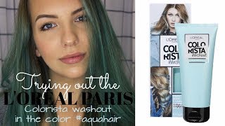 LORÉAL PARIS COLORISTA WASHOUT REVIEW  AQUAHAIR [upl. by Emyam]