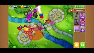 Magic Monkeys Only  Downstream Map Hard Difficulty  Bloons TD6 Gameplay [upl. by Sula]