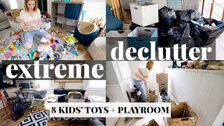 EXTREME TOY  PLAYROOM CLEAN  DECLUTTER \\ Before  After  Most Challenging One Yet [upl. by Noimad661]