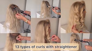 Different curls with straightener [upl. by Alleinad]