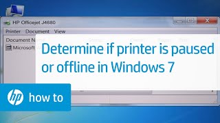 Determine Whether the Printer Is Paused or Offline in Windows 7  HP [upl. by Schmitz]