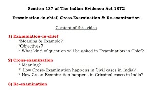 Examination of Witness Section  Section 137 of Indian Evidence Act 1872  Everything u need to know [upl. by Thay]