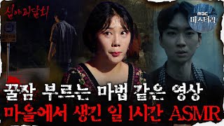 심괴ASMR 꿀잠 부르는 마법 같은 영상 마을에서 생긴 일 1시간 ASMR 심야괴담회 심괴 어둑시니 MBC230905방송 [upl. by Nylodnarb]