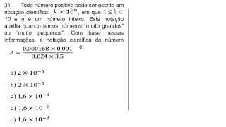 IFPI Exame Classificatório 20221 Integrado  Prova de matemática  Questão 31 [upl. by Strickland]