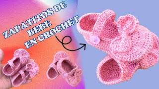 Tutorial Cómo tejer adorables zapatos de bebé a crochet [upl. by Zsuedat]