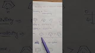 Aromaticity order in heterocyclic compounds shorts  Tricks [upl. by Elkraps]