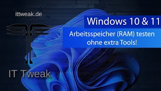 Windows 10 amp 11  Arbeitsspeicher RAM testen ohne extra Tools  Arbeitsspeicher Diagnose App [upl. by Yablon615]