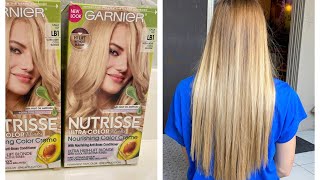 Brunette to Blonde at home using Garnier Nutrisse Ultra Color [upl. by Martie]