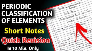 Class 10 Science Periodic Classification Of Elements Notes  Class 10 Science Chapter 5 [upl. by Pfister]