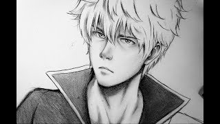 How To Draw Realistic Anime Character Sakata Gintoki  Beginner Tutorials [upl. by Aehcsrop]