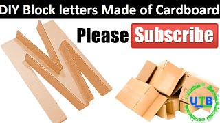 how to make big 3d letters out of cardboard 3D Letters from Cardboard latter M [upl. by Kcaz]