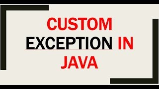 CUSTOM EXCEPTION IN JAVA [upl. by Eiliab934]