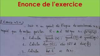 AExercice corrigé important pour comprendre les opérateurs vectoriels exercice 1 série 1 [upl. by Assil]