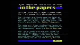 Pages from Ceefax and BBC1 continuity 10th September 1986 [upl. by Sparrow]