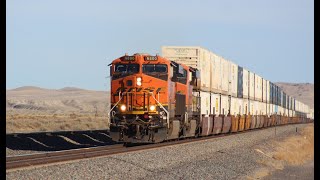 Exiting the salt flats a BNSF intermodal train heads west through Willard NM Taken 2924 [upl. by Etteval]