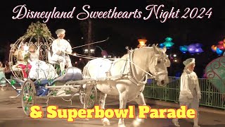 Disneyland Sweethearts Night amp Superbowl Parade 2024 [upl. by Gorton]