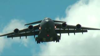 RAAF C17 Globemaster Approach amp Overshoot [upl. by Ahsilrae]