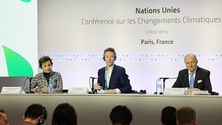 Press Conference by Laurent Fabius and Christiana Figueres [upl. by Aicena785]