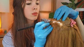 ASMR  Relaxing Dandruff Removal SCALP Check amp Shampoo Head MASSAGE [upl. by Aiak]