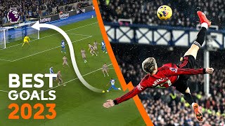 BEST Premier League Goals From 2023 Ft Garnacho Haaland amp Salah [upl. by Lanza]