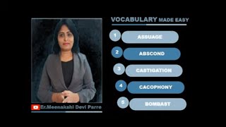 Vocabulary Made Easy 1  Verbal Ability  GRE  GMAT  TOEFL  IELTS  CAT [upl. by Ainitsirc85]