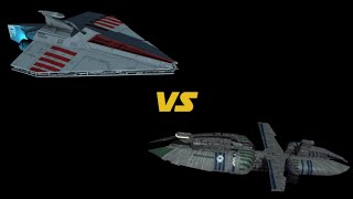 Acclamator I Carrier VS Munificent Star Frigate Star Wars Empire at War Fall of the Republic [upl. by Yhtak]