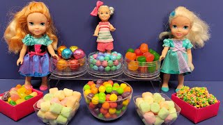 Candy store  Elsa amp Anna toddlers shop for colorful candies [upl. by Annauqal206]