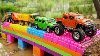 Build Bridge Blocks Toys for Children  Construction vehicles for kids [upl. by Orenid624]