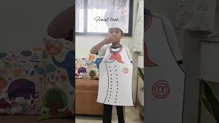 DIY chef costume for kids fancy dress Paper chef apron and cap DIY apron amp cap [upl. by Wendel]