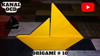 ORİGAMİ  10 Kağıttan Yelkenli Gemi Nasıl Yapılır  Origami Sailboat [upl. by Llennahs466]