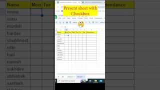 How to Make Attendance Sheet With CheckBoxes in excel  shorts excelinterviewquestions [upl. by Maffei11]