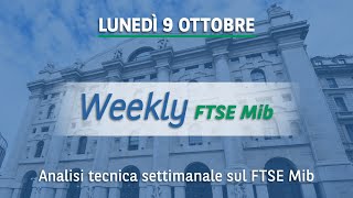 Weekly FTSE Mib analisi grafica dellindice di Borsa Italiana del 09102023 [upl. by Shirlee566]