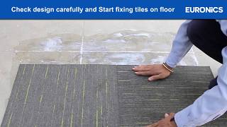 Carpet Tiles installation  Euronics [upl. by Aynatahs]